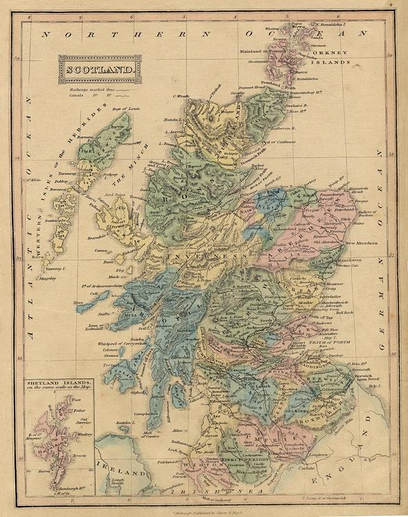 Scotland map, 1847