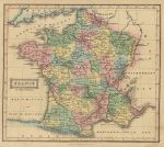 France in Provinces map, 1847