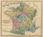 France in Departments map, 1847