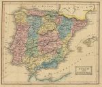 Spain & Portugal map, 1847