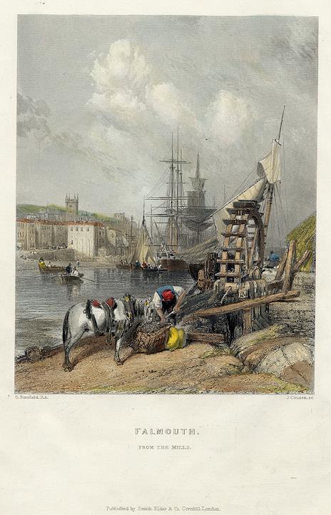 Cornwall, Falmouth from the Mills, 1836