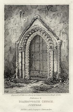 Suffolk, Brayesworth Church entrance, 1819