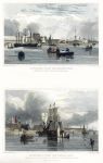 Liverpool from the Mersey (2 views), 1831