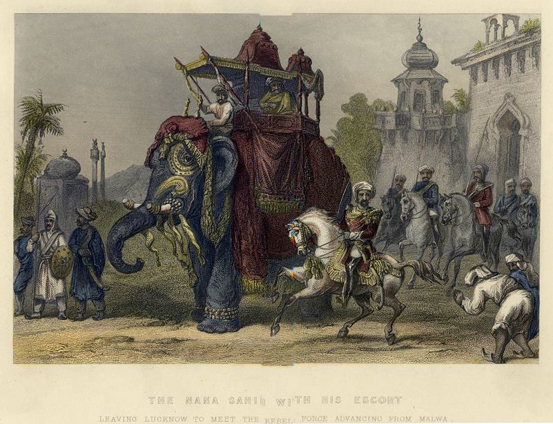 India, The Nana Sahib with his Escort leaving Lucknow, 1860