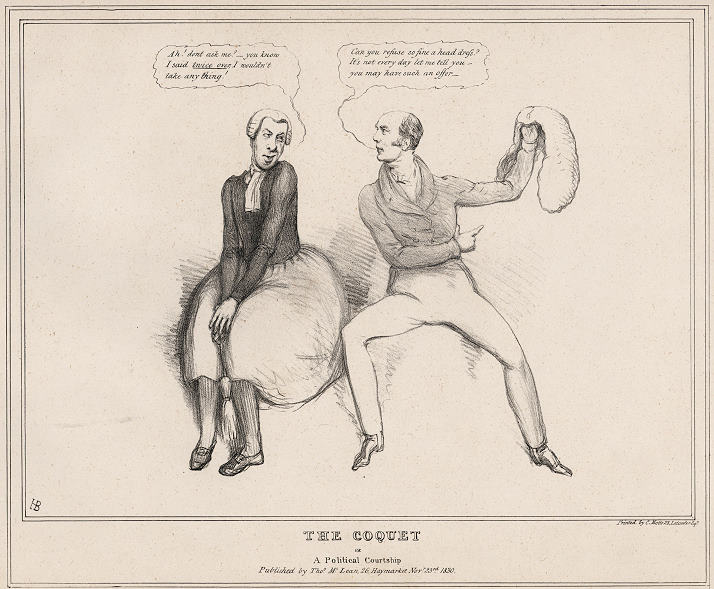'The Coquet, or a Political Courtship', John Doyle, HB Sketches, 1830