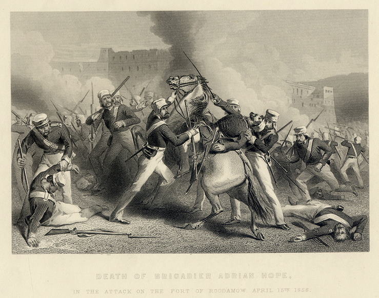 India, Death of Brigadier Adrian Hope (at Roodamow), 1860