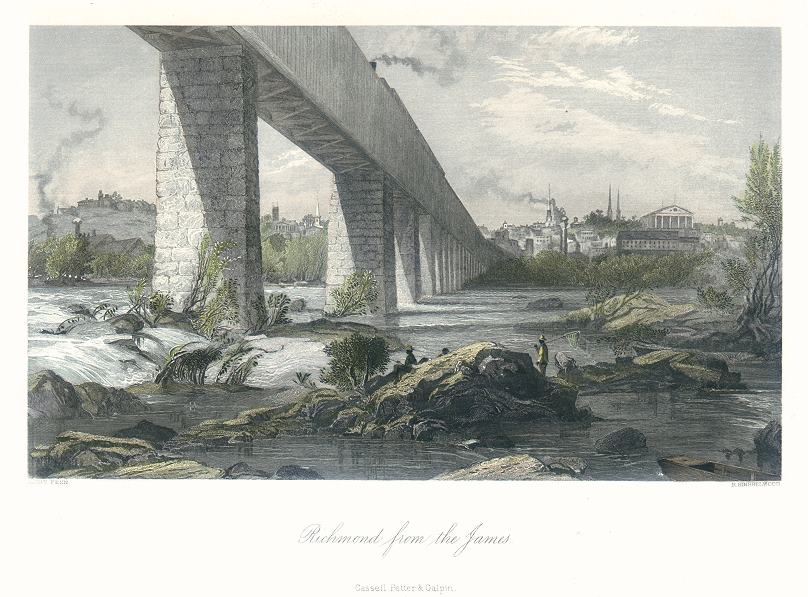 USA, Virginia, Richmond from the James, 1875