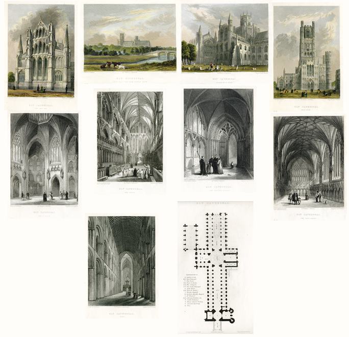 Ely Cathedral set (10 prints), 1842