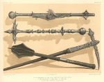 Decorative print, Metalwork (16th century weapons), 1858