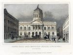 Lancashire, Liverpool, Town Hall & Mansion House, 1848