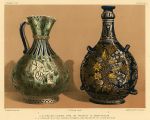 Decorative print, Ceramic Art, (Pilgrim bottle & Persian faince ewer), 1858