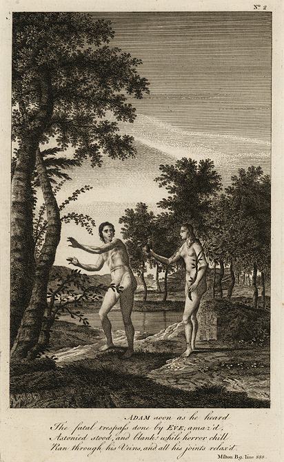 Biblical, Adam & Eve with the apple, 1750