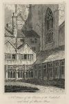 Bristol, Cathedral, part of the cloisters and Minster House, 1825