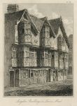 Bristol, old buildings in Lewin's Mead, 1825