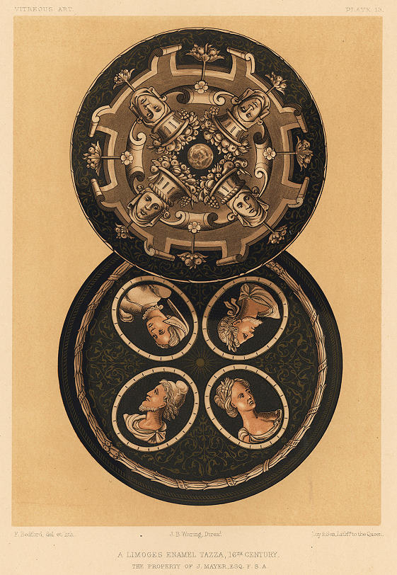 Decorative print, Vitreous Art, (16th century Limoges enamel Tazza), 1858