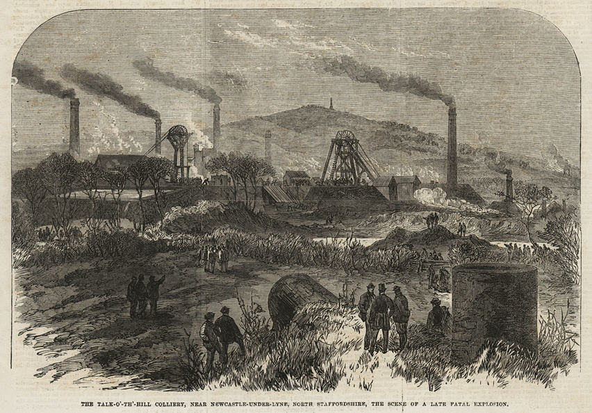 Staffordshire, Newcastle-Under-Lyne, scene of Colliery explosion, 1866