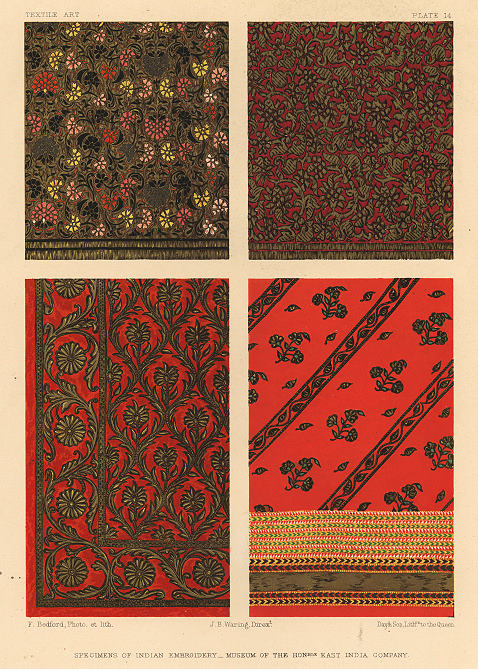 Decorative print, Textile Art, (Indian embroidery), 1858