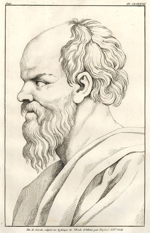 Socrates, from a 16th century fresco by Raphael, 1823