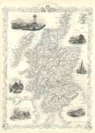 Scotland, Tallis/Rapkin map, 1853