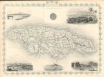 Jamaica, Tallis/Rapkin map, 1853