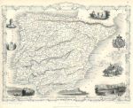 Spain & Portugal, Tallis/Rapkin map, 1853