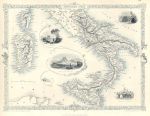 South Italy, Tallis/Rapkin map, 1853