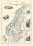 Sweden and Norway, Tallis/Rapkin map, 1853