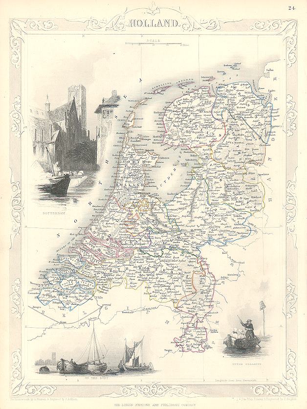 Holland, Tallis/Rapkin map, 1853