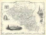 Belgium, Tallis/Rapkin map, 1853