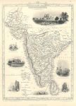 Southern India, Tallis/Rapkin map, 1853