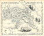Turkey in Asia, Tallis/Rapkin map, 1853
