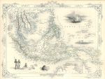 East Indies and the Malay Archipelago, Tallis/Rapkin map, 1853