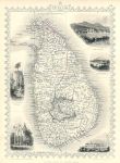 Cylon (Sri Lanka), Tallis/Rapkin map, 1853