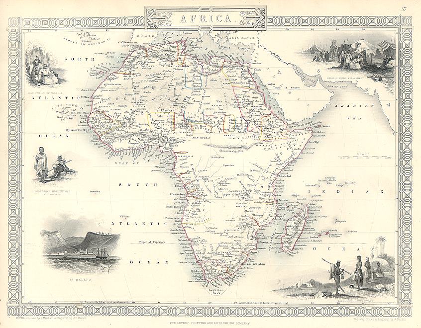 Africa, Tallis/Rapkin map, 1853