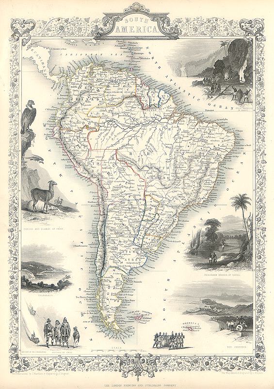 South America, Tallis/Rapkin map, 1853