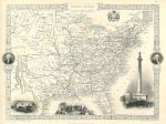 United States, Tallis/Rapkin map, 1853