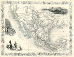Mexico, California and Texas, Tallis/Rapkin map, 1853