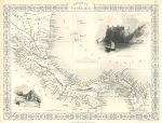 Isthmus of Panama, Tallis/Rapkin map, 1853