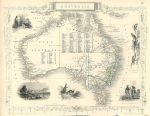 Australia, Tallis/Rapkin map, 1853