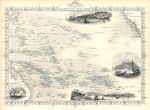 Pacific Ocean, Polynesia, Tallis/Rapkin map, 1853