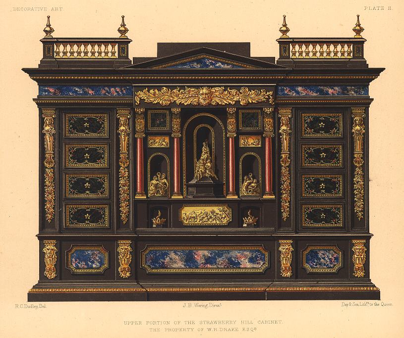 Decorative Art, (Strawberry Hill Cabinet, upper portion), 1858