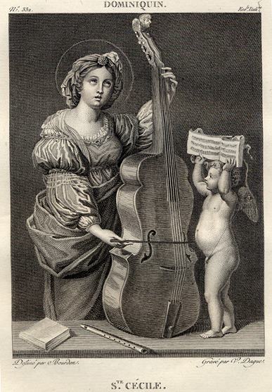 St.Cecile (patron Saint of Musicians), after Domenico Zampieri, 1814