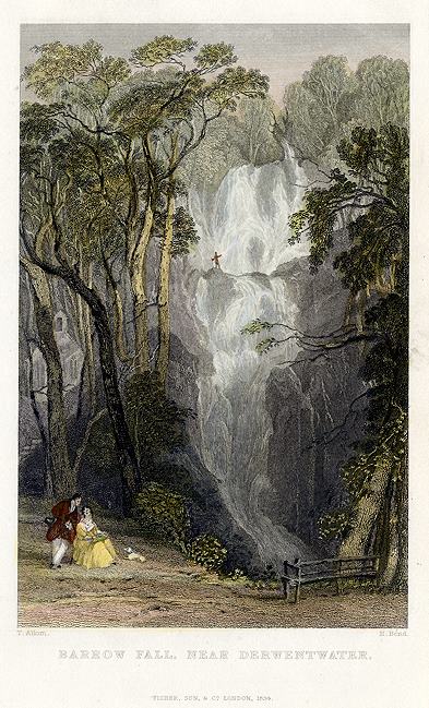 Lake District, Barrow Fall, near Derwentwater, 1832