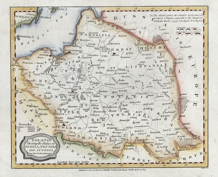 Poland map, 1807