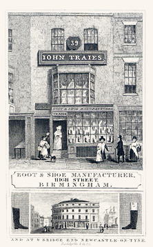 Birmingham, John Traies Boot & Shoe Maker, Trade Card, 1836