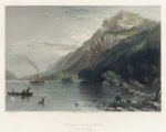 USA, Black Mountains on Lake George, 1840