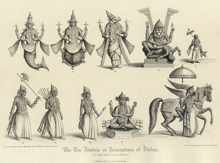 The Ten Avatars or Incarnations of Vishnu, 1860