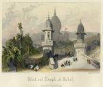 India, Ghat and Temple at Gokul, 1860