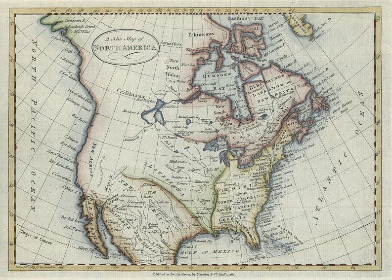 North America map, 1793