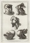 Several Helmets in the Tower of London, Military Antiquities, 1801